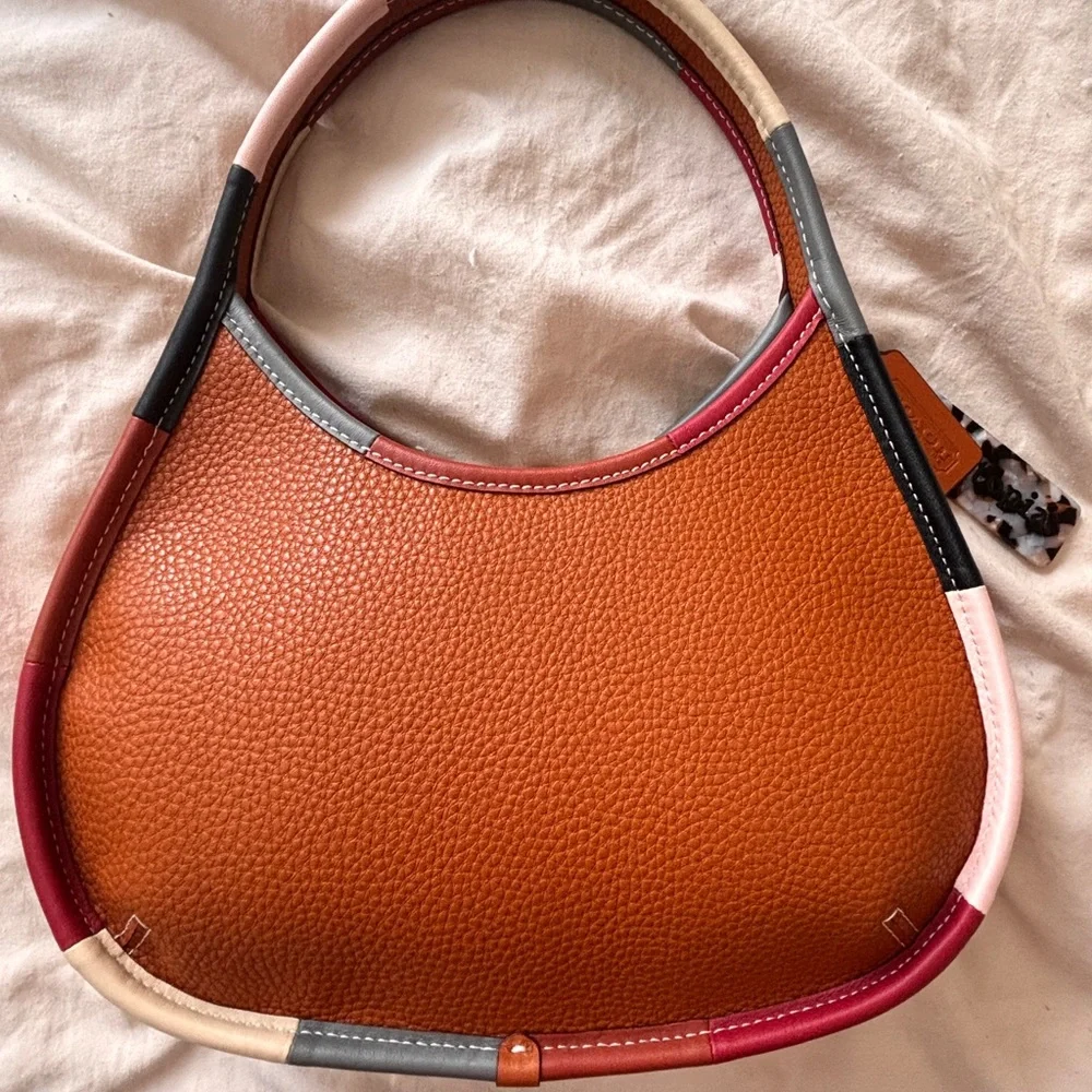 Coach Tan and Multicolor Leather Shoulder Bag - Picture 2 of 4